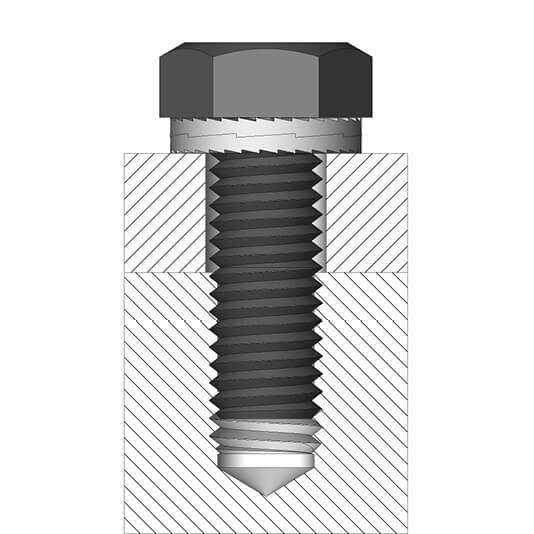 盲孔中的外六角螺栓松防