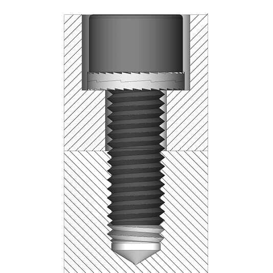 沉孔中的内六角螺栓定位防松